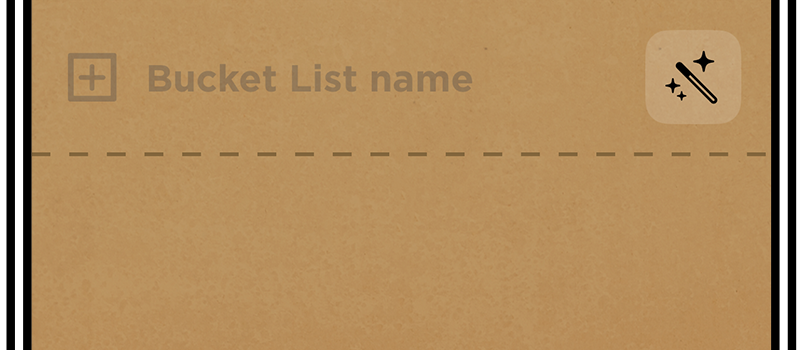 Bottom portion of the Bucket List App screen